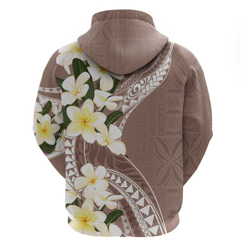 Aloha Hawaii Festive Hoodie Frangipani Lace Classic - Beige