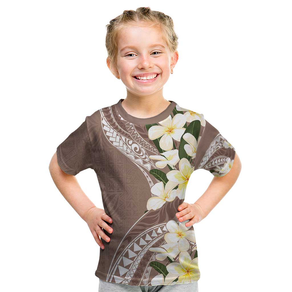 Aloha Hawaii Festive Kid T Shirt Frangipani Lace Classic - Beige