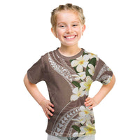 Aloha Hawaii Festive Kid T Shirt Frangipani Lace Classic - Beige