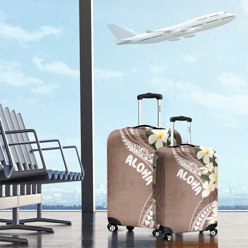 Aloha Hawaii Festive Luggage Cover Frangipani Lace Classic - Beige