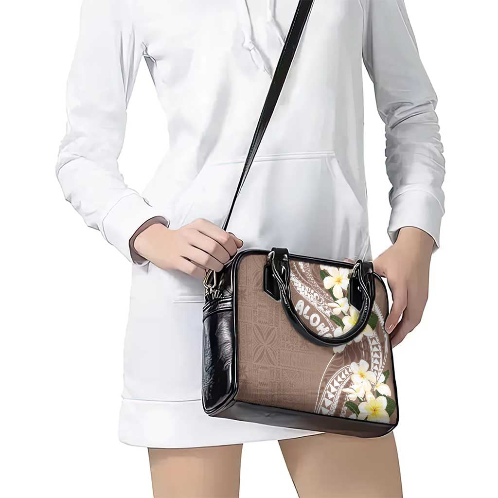 Aloha Hawaii Festive Shoulder Handbag Frangipani Lace Classic - Beige