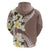 Aloha Hawaii Festive Zip Hoodie Frangipani Lace Classic - Beige