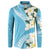 Aloha Hawaii Festive Button Sweatshirt Frangipani Lace Classic - Turquoise