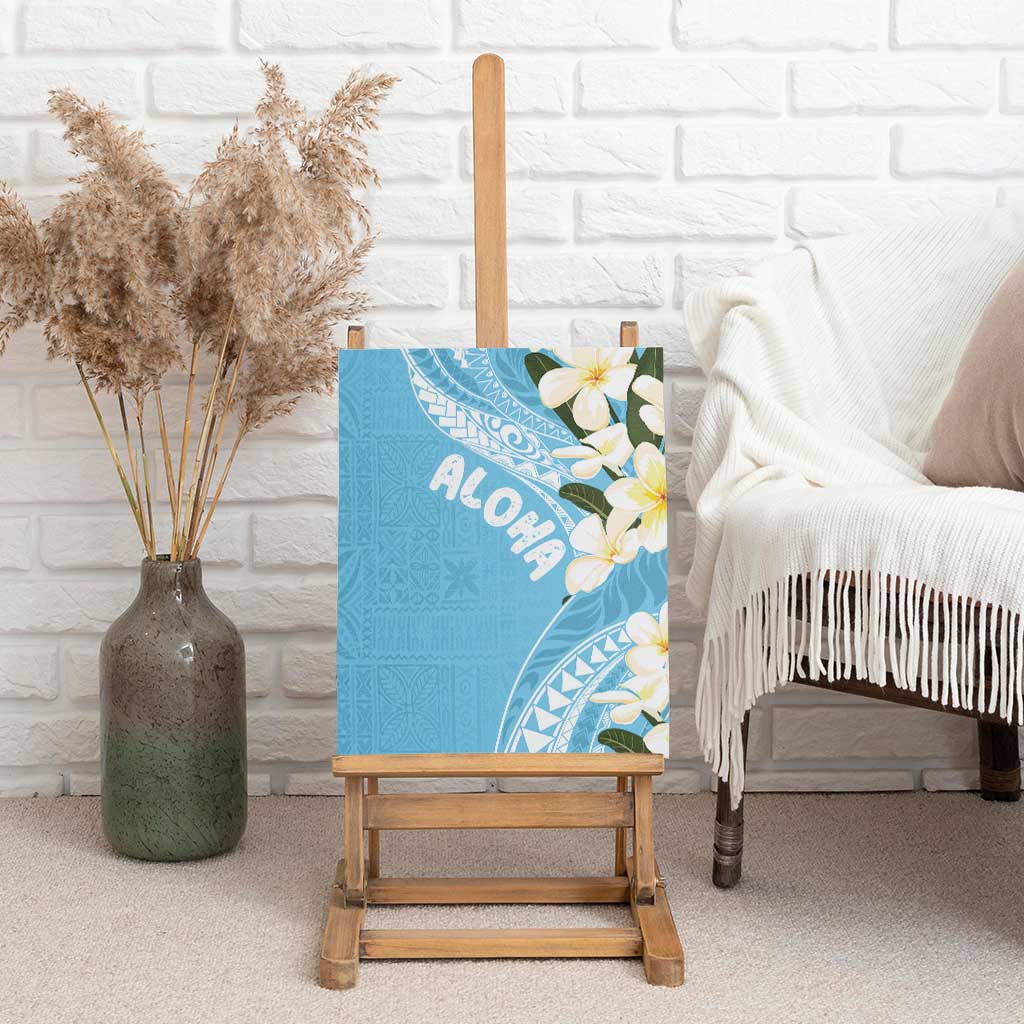 Aloha Hawaii Festive Canvas Wall Art Frangipani Lace Classic - Turquoise