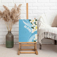 Aloha Hawaii Festive Canvas Wall Art Frangipani Lace Classic - Turquoise