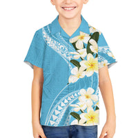 Aloha Hawaii Festive Family Matching Off The Shoulder Long Sleeve Dress and Hawaiian Shirt Frangipani Lace Classic - Turquoise LT7 Son's Shirt Turquoise - Polynesian Pride
