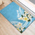 Aloha Hawaii Festive Rubber Doormat Frangipani Lace Classic - Turquoise