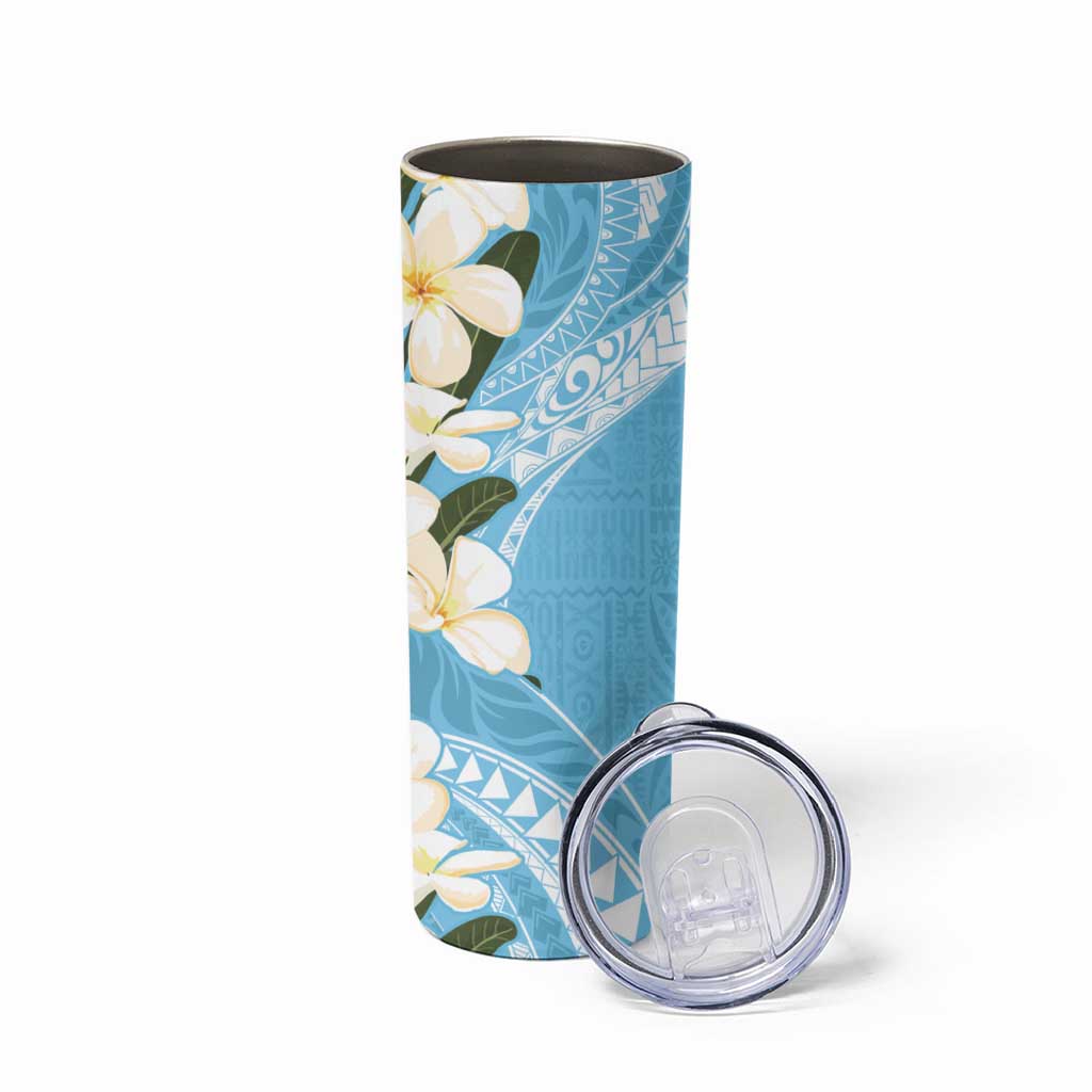 Aloha Hawaii Festive Skinny Tumbler Frangipani Lace Classic - Turquoise LT7 - Polynesian Pride