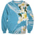 Aloha Hawaii Festive Sweatshirt Frangipani Lace Classic - Turquoise
