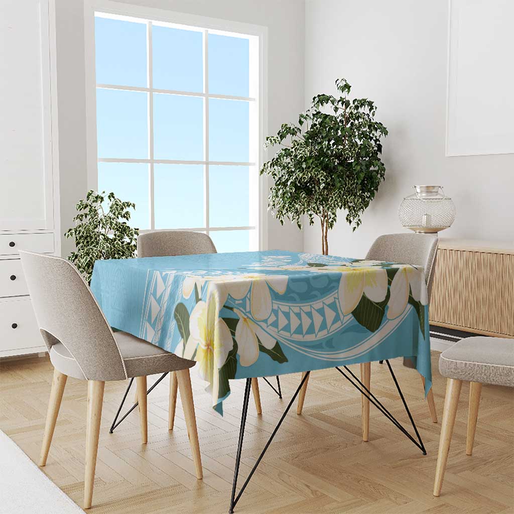 Aloha Hawaii Festive Tablecloth Frangipani Lace Classic - Turquoise