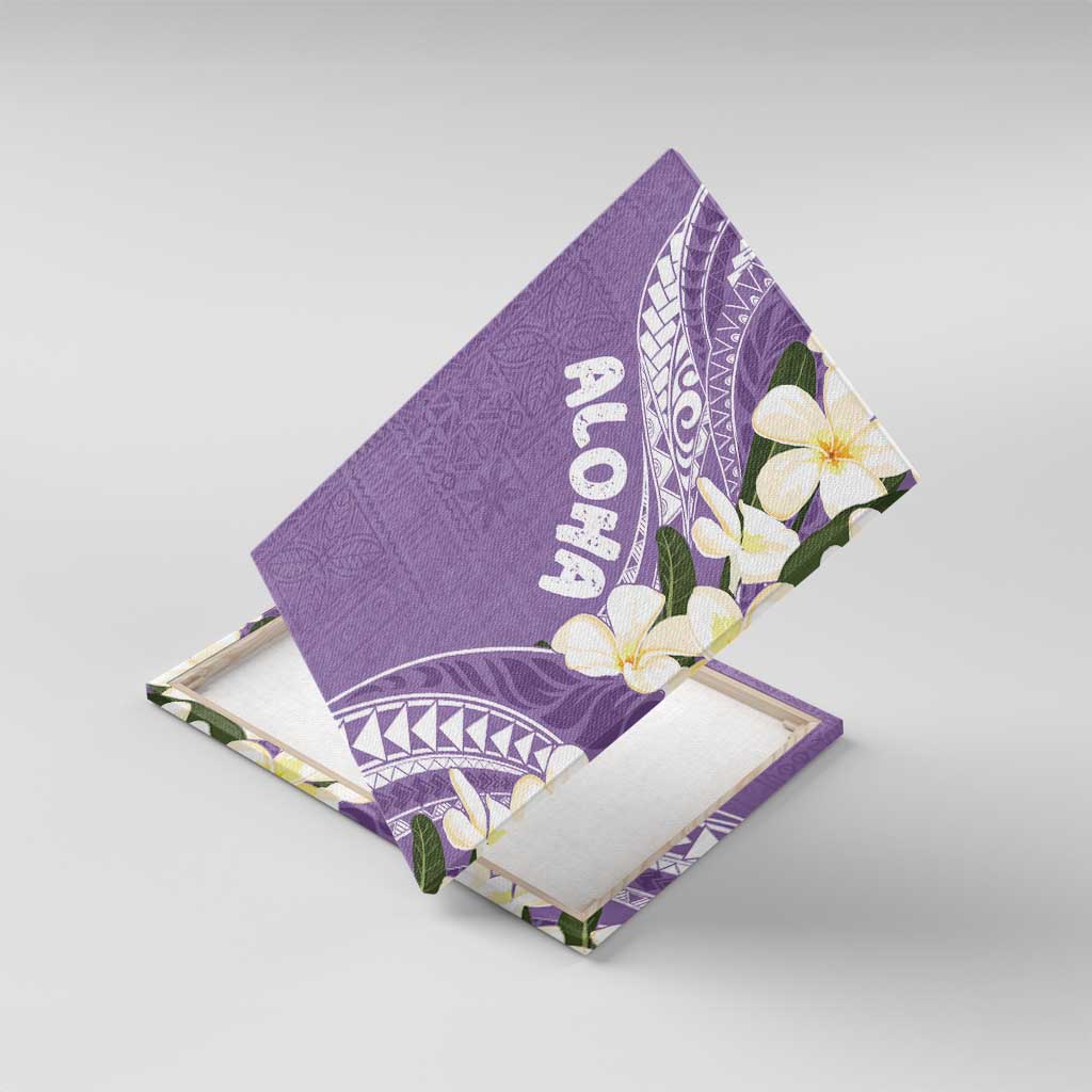 Aloha Hawaii Festive Canvas Wall Art Frangipani Lace Classic - Lavender