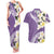 Aloha Hawaii Festive Couples Matching Tank Maxi Dress and Hawaiian Shirt Frangipani Lace Classic - Lavender