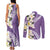 Aloha Hawaii Festive Couples Matching Tank Maxi Dress and Long Sleeve Button Shirt Frangipani Lace Classic - Lavender