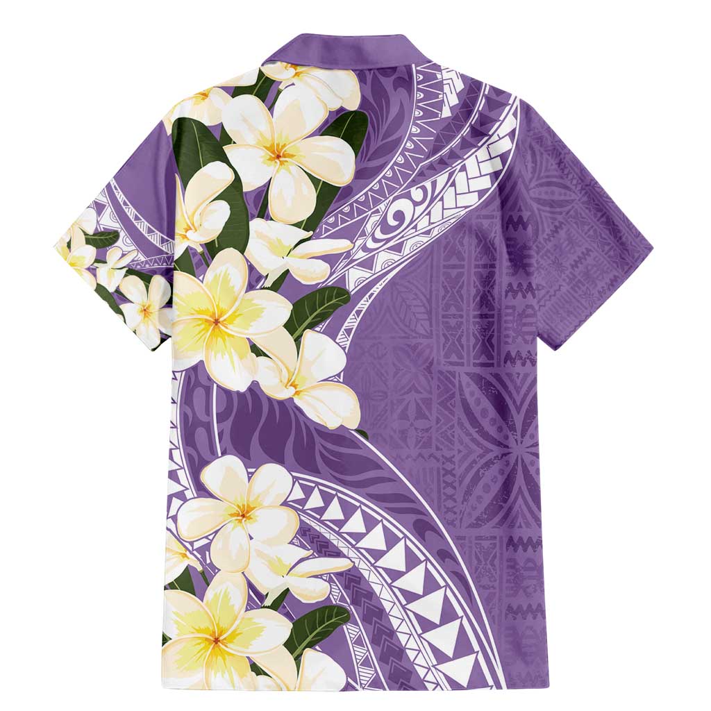 Aloha Hawaii Festive Family Matching Mermaid Dress and Hawaiian Shirt Frangipani Lace Classic - Lavender LT7 - Polynesian Pride