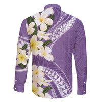 Aloha Hawaii Festive Family Matching Mermaid Dress and Hawaiian Shirt Frangipani Lace Classic - Lavender LT7 - Polynesian Pride