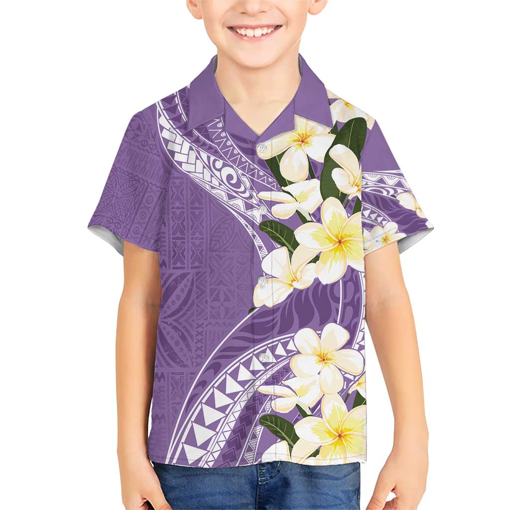 Aloha Hawaii Festive Family Matching Short Sleeve Bodycon Dress and Hawaiian Shirt Frangipani Lace Classic - Lavender LT7 Son's Shirt Lavender - Polynesian Pride