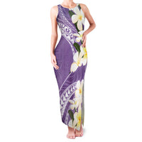 Aloha Hawaii Festive Family Matching Tank Maxi Dress and Hawaiian Shirt Frangipani Lace Classic - Lavender LT7 Mom's Dress Lavender - Polynesian Pride