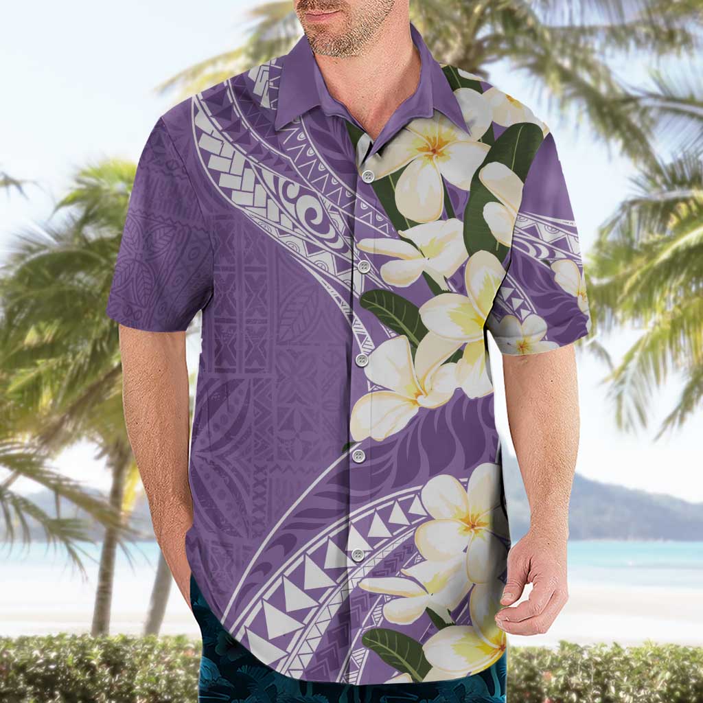 Aloha Hawaii Festive Hawaiian Shirt Frangipani Lace Classic - Lavender