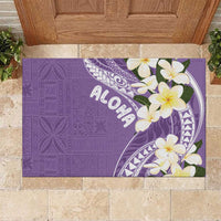 Aloha Hawaii Festive Rubber Doormat Frangipani Lace Classic - Lavender