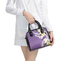 Aloha Hawaii Festive Shoulder Handbag Frangipani Lace Classic - Lavender