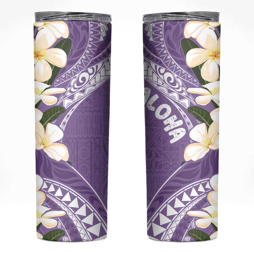 Aloha Hawaii Festive Skinny Tumbler Frangipani Lace Classic - Lavender LT7 Lavender - Polynesian Pride