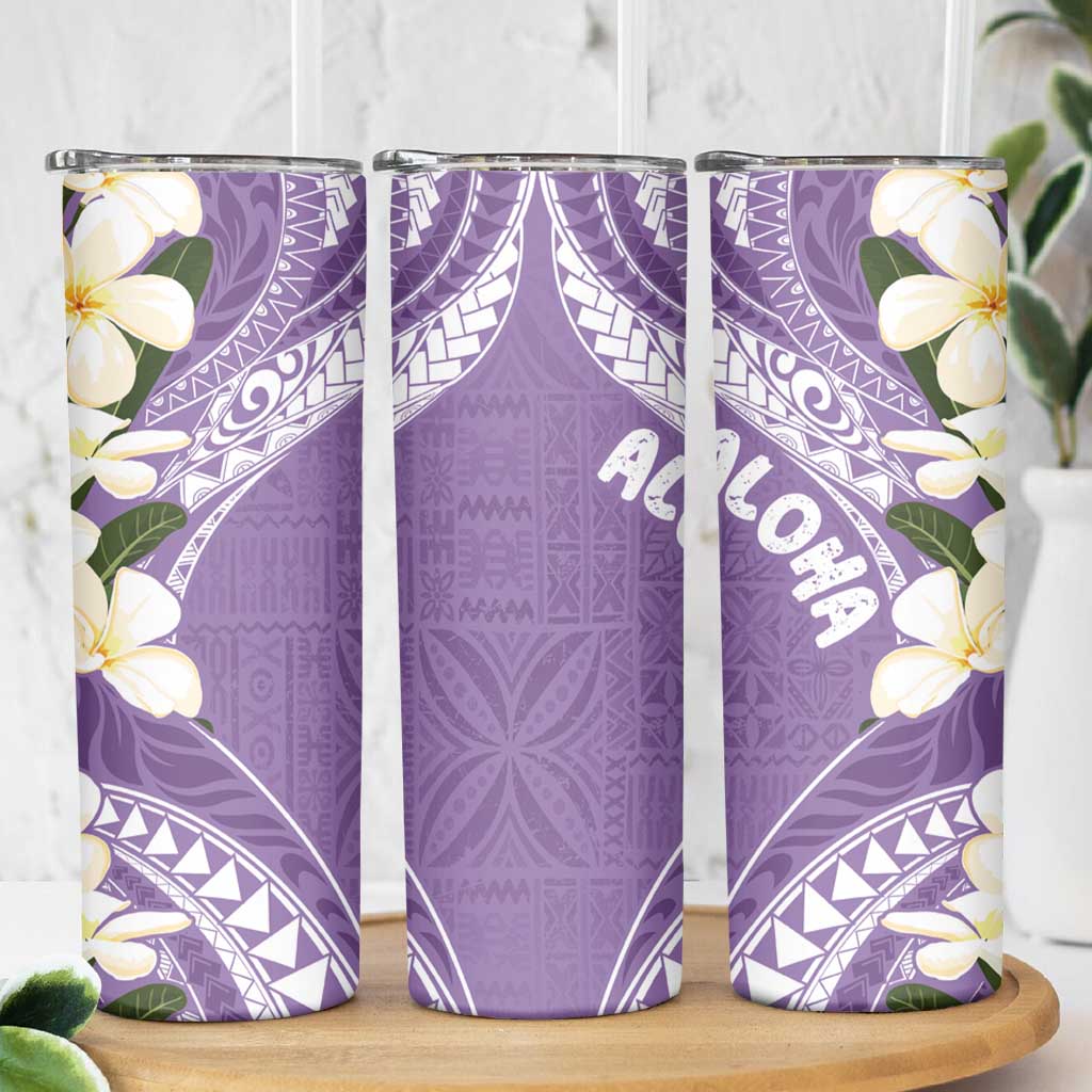 Aloha Hawaii Festive Skinny Tumbler Frangipani Lace Classic - Lavender LT7 - Polynesian Pride