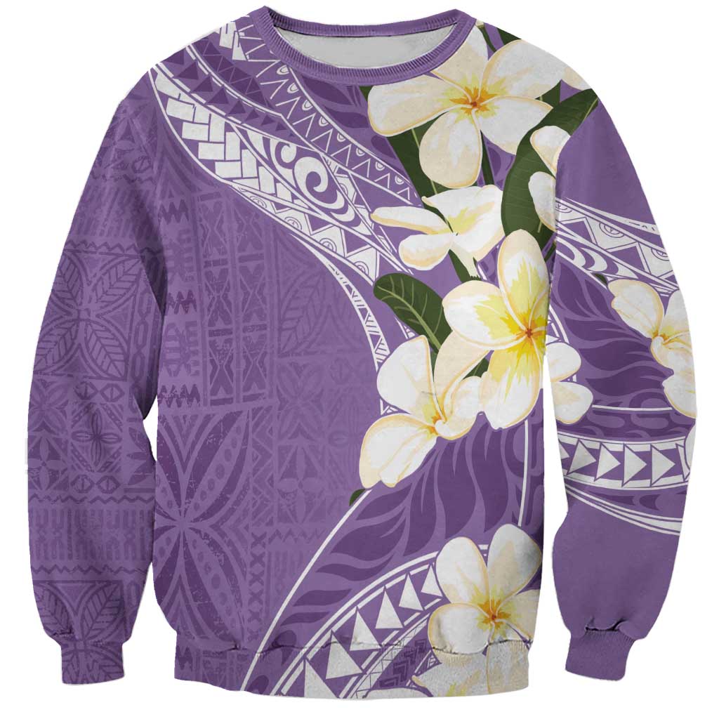 Aloha Hawaii Festive Sweatshirt Frangipani Lace Classic - Lavender