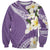 Aloha Hawaii Festive Sweatshirt Frangipani Lace Classic - Lavender