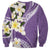 Aloha Hawaii Festive Sweatshirt Frangipani Lace Classic - Lavender