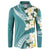 Aloha Hawaii Festive Button Sweatshirt Frangipani Lace Classic - Teal