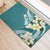 Aloha Hawaii Festive Rubber Doormat Frangipani Lace Classic - Teal