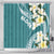Aloha Hawaii Festive Shower Curtain Frangipani Lace Classic - Teal