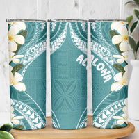 Aloha Hawaii Festive Skinny Tumbler Frangipani Lace Classic - Teal LT7 - Polynesian Pride