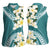 Aloha Hawaii Festive Women Sleeveless Polo Shirt Frangipani Lace Classic - Teal