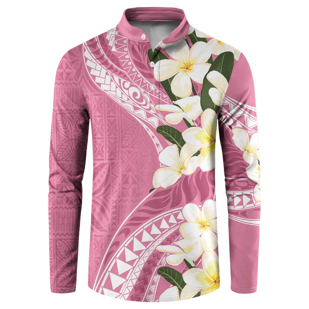 Aloha Hawaii Festive Button Sweatshirt Frangipani Lace Classic - Rosy