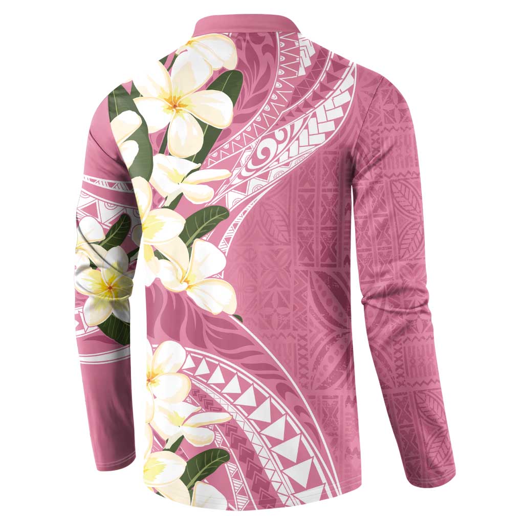 Aloha Hawaii Festive Button Sweatshirt Frangipani Lace Classic - Rosy
