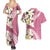 Aloha Hawaii Festive Couples Matching Summer Maxi Dress and Hawaiian Shirt Frangipani Lace Classic - Rosy