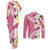 Aloha Hawaii Festive Couples Matching Tank Maxi Dress and Long Sleeve Button Shirt Frangipani Lace Classic - Rosy