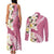 Aloha Hawaii Festive Couples Matching Tank Maxi Dress and Long Sleeve Button Shirt Frangipani Lace Classic - Rosy