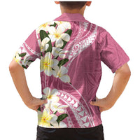 Aloha Hawaii Festive Family Matching Mermaid Dress and Hawaiian Shirt Frangipani Lace Classic - Rosy LT7 - Polynesian Pride