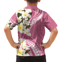 Aloha Hawaii Festive Family Matching Tank Maxi Dress and Hawaiian Shirt Frangipani Lace Classic - Rosy LT7 - Polynesian Pride