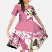 Aloha Hawaii Festive Family Matching Tank Maxi Dress and Hawaiian Shirt Frangipani Lace Classic - Rosy LT7 Daughter's Dress Pink - Polynesian Pride
