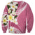 Aloha Hawaii Festive Sweatshirt Frangipani Lace Classic - Rosy