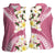 Aloha Hawaii Festive Women Sleeveless Polo Shirt Frangipani Lace Classic - Rosy