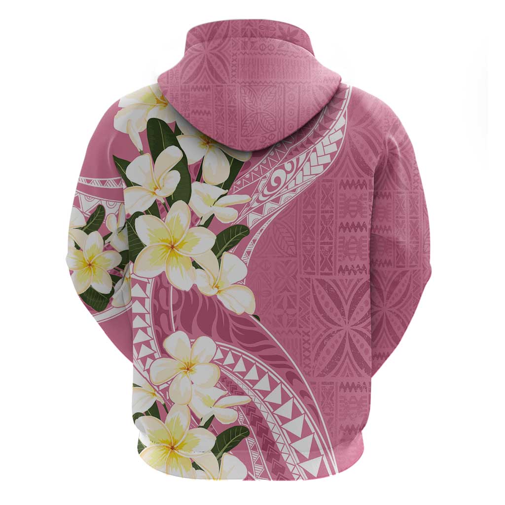 Aloha Hawaii Festive Zip Hoodie Frangipani Lace Classic - Rosy
