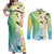 Aloha Hawaii Festive Couples Matching Off Shoulder Maxi Dress and Long Sleeve Button Shirt Frangipani Lace Classic - Summer Vibes