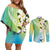 Aloha Hawaii Festive Couples Matching Off Shoulder Short Dress and Long Sleeve Button Shirt Frangipani Lace Classic - Summer Vibes