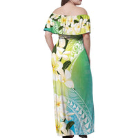 Aloha Hawaii Festive Family Matching Off Shoulder Maxi Dress and Hawaiian Shirt Frangipani Lace Classic - Summer Vibes LT7 - Polynesian Pride