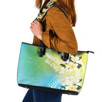 Aloha Hawaii Festive Leather Tote Bag Frangipani Lace Classic - Summer Vibes