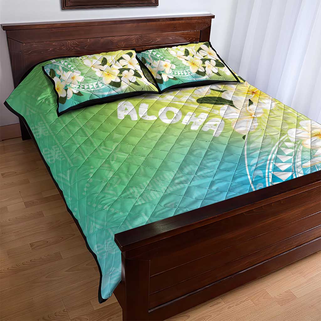 Aloha Hawaii Festive Quilt Bed Set Frangipani Lace Classic - Summer Vibes